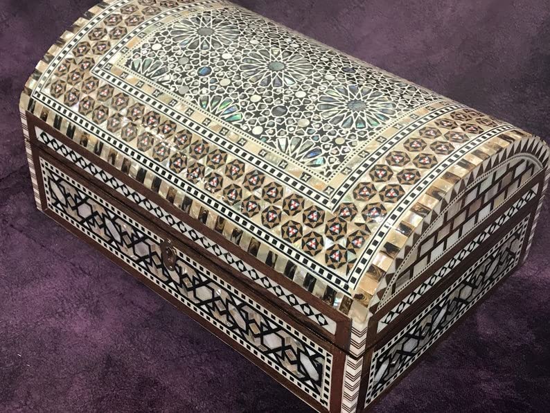 限定✨ハンドメイド木製ジュエリーボックス真珠貝象嵌 Amazon｜木製ジュエリーボックス象嵌マザーオブパール エジプト